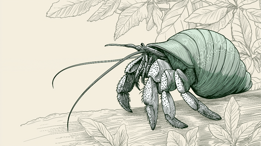 Papier peint écrevisse Illustration vintage d'une écrevisse dans un environnement naturel