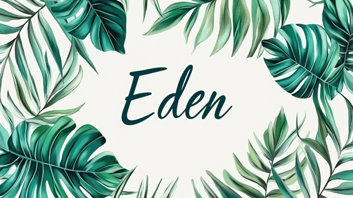 Papier peint Eden Feuilles tropicales luxuriantes avec prénom