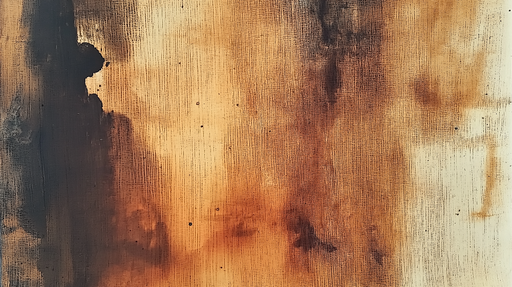 Papier peint effet aquarelle Motifs abstraits en tons chauds et textures en bois