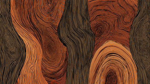 Papier peint effet bois Motifs de veines de bois aux teintes chaudes