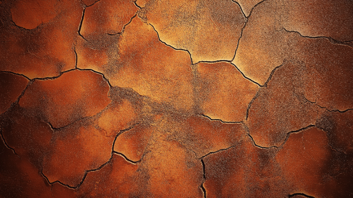 Papier peint effet terre cuite Motif craquelé aux teintes chaudes