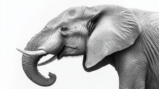 Papier peint éléphant Élégance monochrome en détail