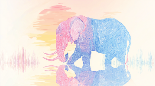 Papier peint éléphant Élégant éléphant stylisé aux nuances pastel