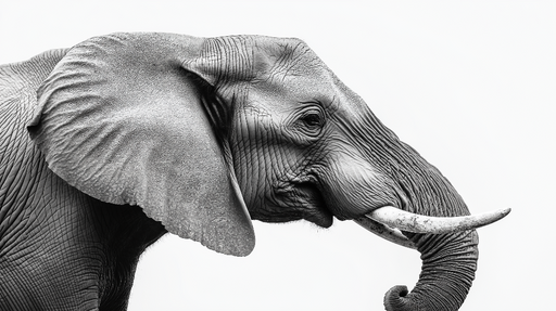 Papier peint éléphant Portrait monochrome d'un éléphant majestueux