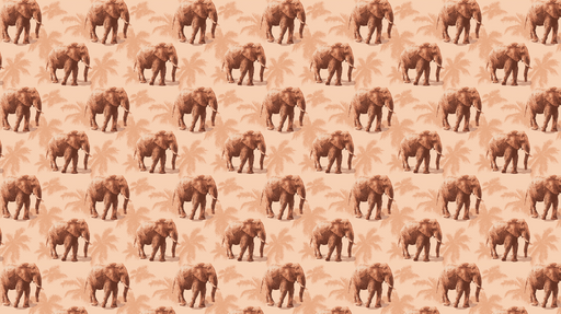 Papier peint éléphants Élégants éléphants sur fond tropical pastel