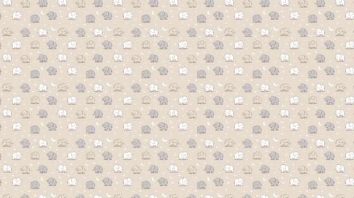Papier peint éléphants Motif amusant d'éléphants en tons doux