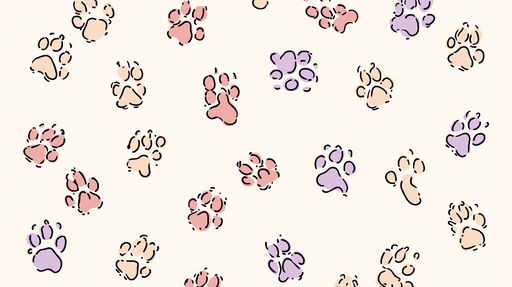 Papier peint empreintes d'animaux Motifs ludiques d'empreintes colorées sur fond clair