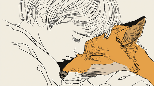 Papier peint enfant et renard Un doux moment de tendresse entre un enfant et un renard