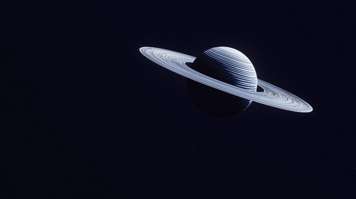 Papier peint espace Représentation stylisée de la planète Saturne avec ses anneaux majestueux