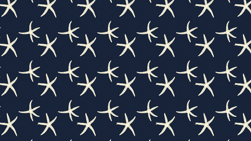 Papier peint étoiles de mer Motif d'étoiles de mer blanches sur fond bleu marine