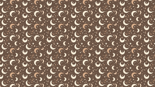Papier peint étoiles et lunes Motif ludique d'astres sur fond brun