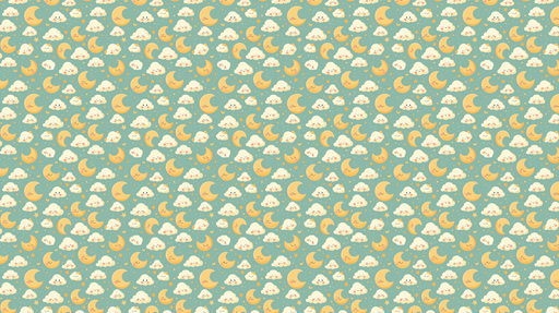 Papier peint étoiles et nuages Mignonnes étoiles et nuages souriants avec des lunes dorées