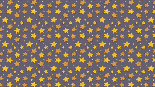 Papier peint étoiles mignonnes Un motif ludique d'étoiles souriantes sur fond violet