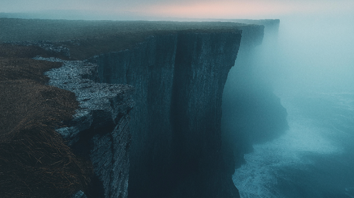 Papier peint falaise brumeuse Aventure sur les côtes nordiques