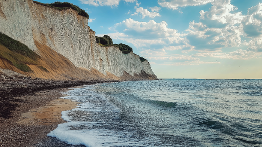 Papier peint falaise côtière Paysage maritime apaisant avec falaise blanche et mer