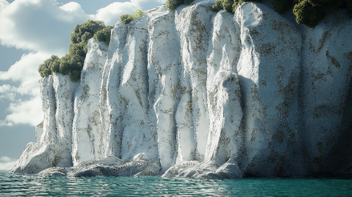Papier peint falaise Falaise majestueuse aux nuances blanches et bleues