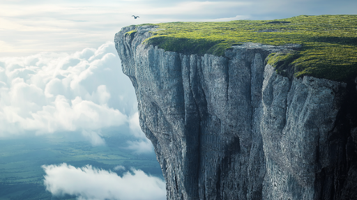 Papier peint falaise Falaise majestueuse sur un ciel nuageux
