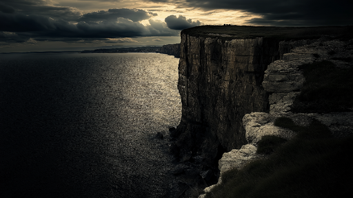 Papier peint falaise Vue dramatique sur une falaise escarpée au bord de la mer