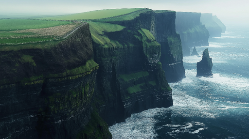 Papier peint falaises Spectaculaire paysage côtier avec falaises verdoyantes