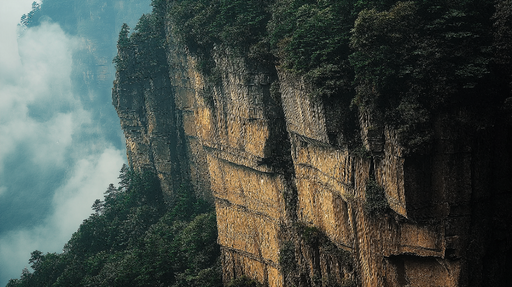 Papier peint falaises Une majestueuse vue des falaises brumeuses