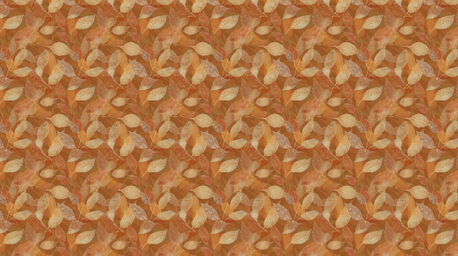 Papier peint feuillage automnal Feuilles dorées et ocres sur un fond terre cuite