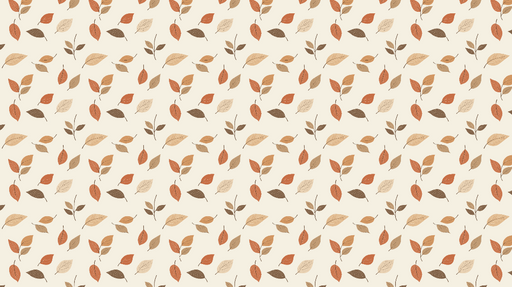 Papier peint feuillage automnal Motif de feuilles dans des tons chauds sur fond crème