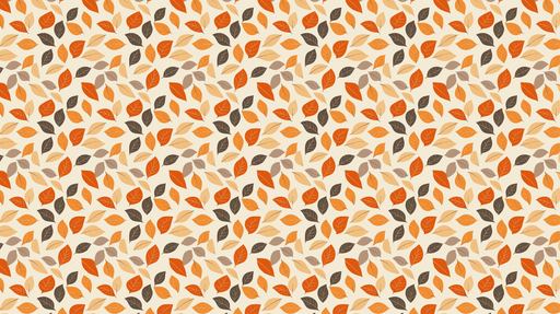 Papier peint feuillage automnal Motif de feuilles orange et brunes sur fond crème