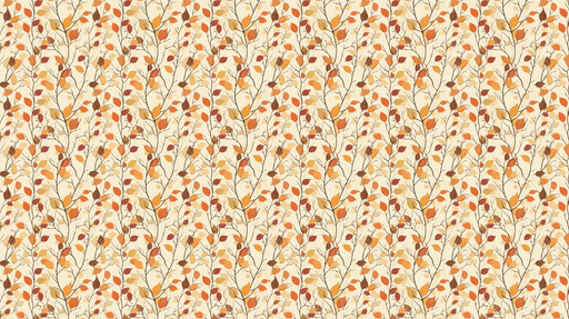 Papier peint feuillage automnal Motif délicat de branches avec des feuilles orange et brunes
