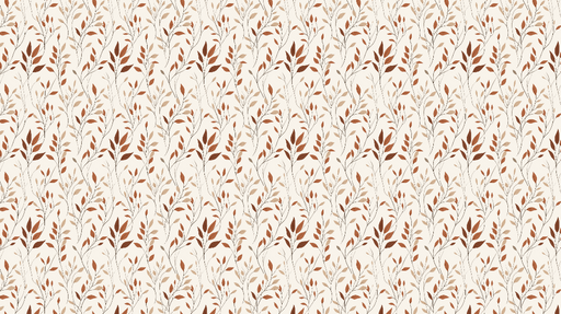 Papier peint feuillage automnal Motif délicat de feuilles brunes et beige