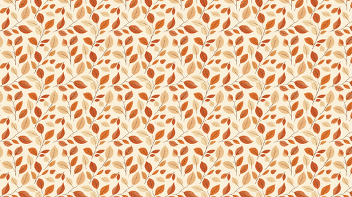 Papier peint feuillage automnal Motif élégant de feuilles orange et beige
