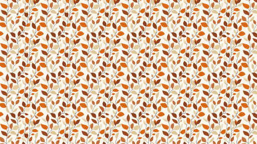 Papier peint feuillage automnal Motifs de feuilles orange et beige sur fond clair