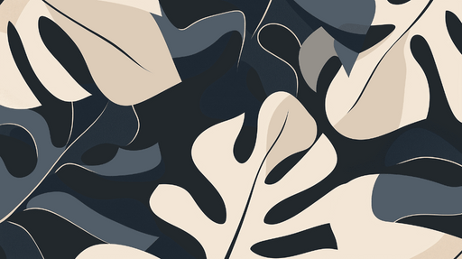 Papier peint feuillage beige et bleu Monsteras géantes