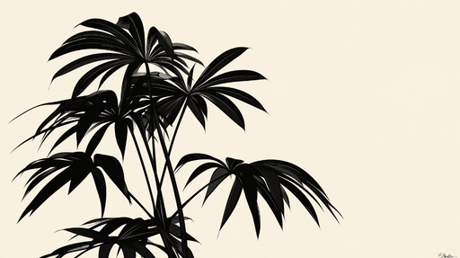 Papier peint feuillage beige Végétation hawaienne