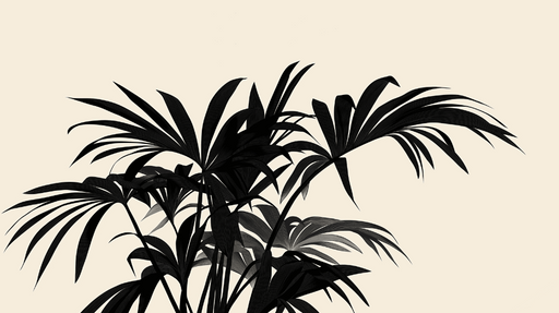 Papier peint feuillage beige Végétation tropicale sombre