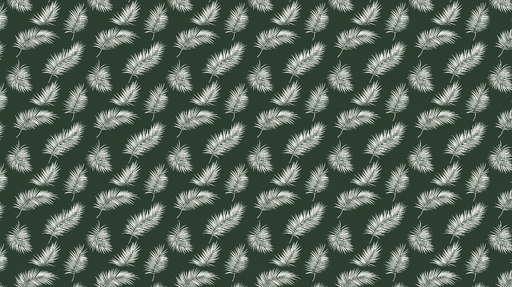 Papier peint feuillage blanc Motif de feuilles blanches sur fond vert foncé