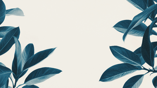 Papier peint feuillage bleu canard Feuilles stylisées sur fond clair