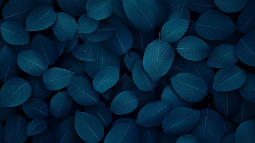 Papier peint feuillage bleu Feuilles délicates et texture apaisante