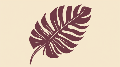 Papier peint feuillage Bordeaux Feuille Monstera élégante sur fond clair