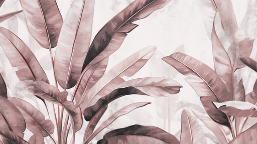 Papier peint feuillage bordeaux