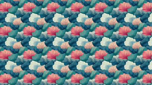 Papier peint feuillage coloré Feuilles délicates aux nuances de bleu et rose