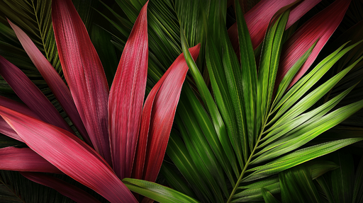 Papier peint feuillage coloré Feuilles multicolores aux textures riches