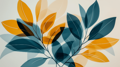 Papier peint feuillage coloré Jeux de transparence