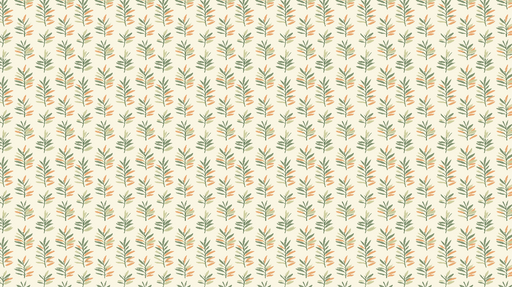 Papier peint feuillage coloré Motif de feuilles délicates dans des tons verts et orangés