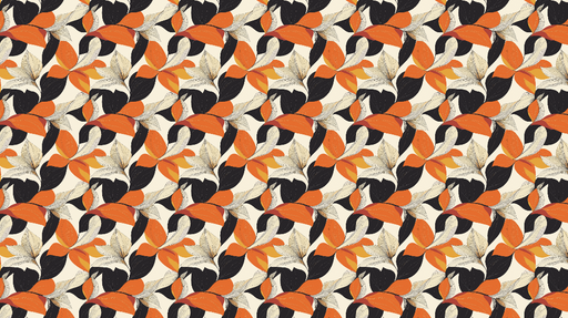 Papier peint feuillage coloré Motifs de feuilles aux couleurs vives sur fond clair