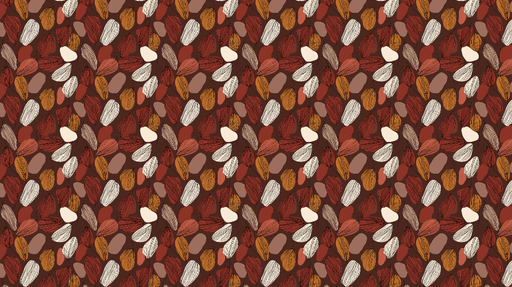 Papier peint feuillage coloré Motifs de feuilles aux nuances terreuses