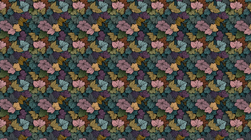 Papier peint feuillage coloré Motifs de feuilles aux teintes variées et délicates