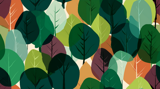 Papier peint feuillage coloré Motifs de feuilles variées avec des teintes vibrantes