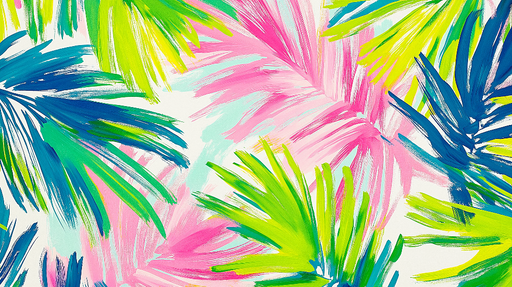 Papier peint feuillage coloré Palmiers vifs et design moderne