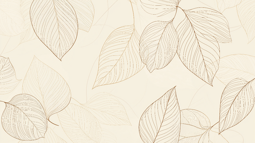 Papier peint feuillage délicat Feuilles linéaires sur fond crème