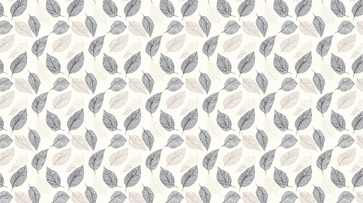 Papier peint feuillage délicat Feuilles stylisées en nuances de gris et beige sur fond clair